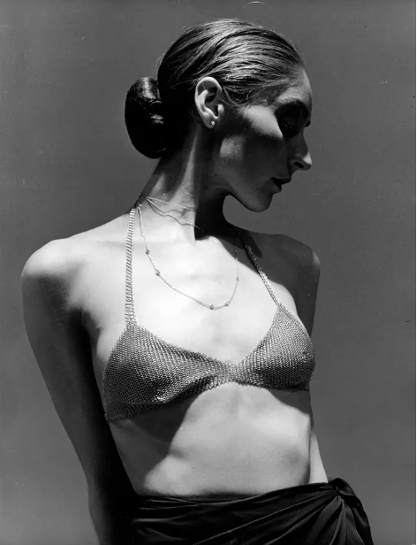 Gold mesh bra designed by Elsa, image courtesy of British Vogue