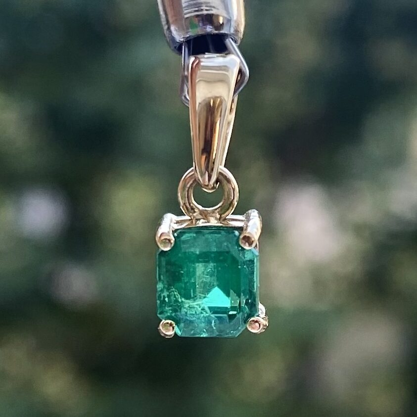 Faceted Colombian Emerald Pendant