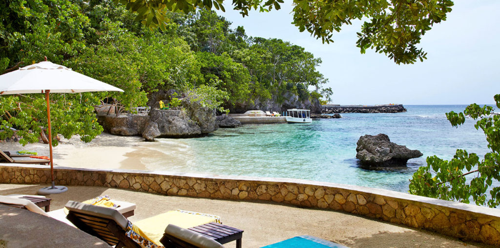 The view from the sun loungers at Ian Fleming's grand Jamaican estate