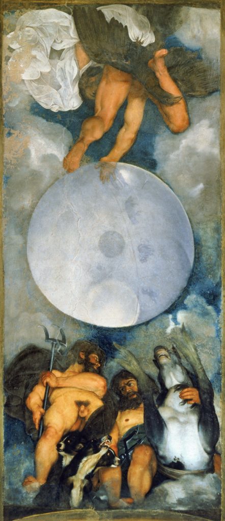 THE CARAVAGGIO MURAL FEATURING DEPICTIONS OF JUPITER, NEPTUNE AND PLUTO