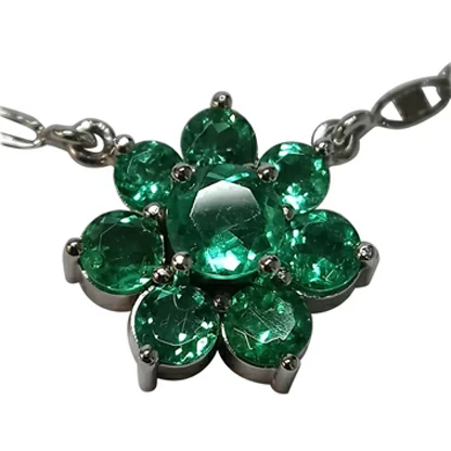 Emerald Cluster Necklace