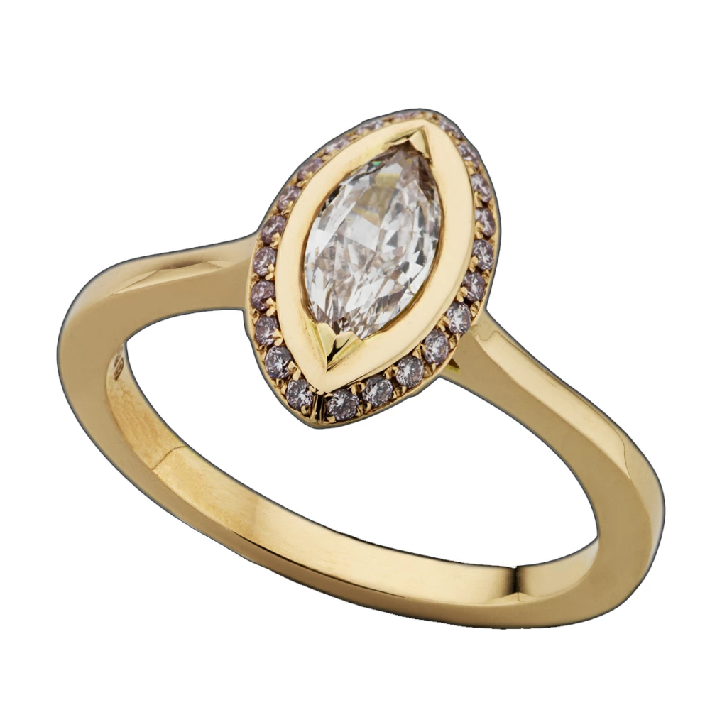 Marquise cut Brown Diamond Ring
