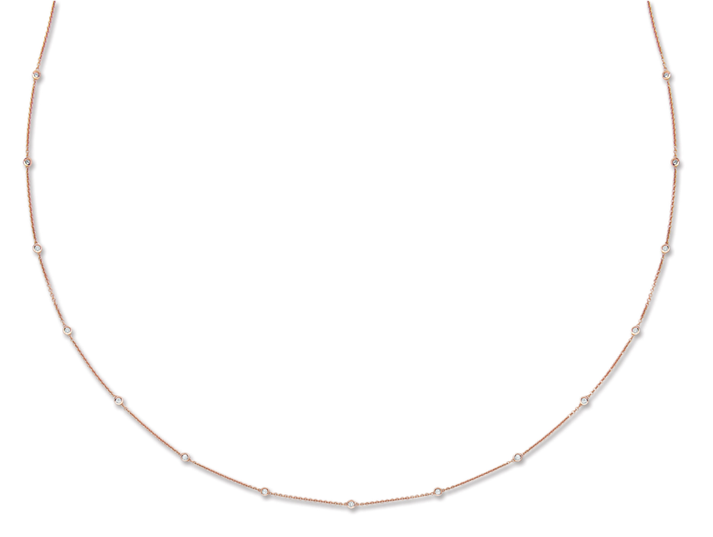 Rose Gold and Diamond Rubover Necklace 