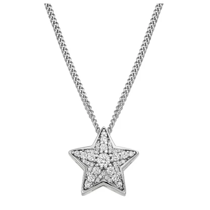 Round Cut Diamond Star Pendant