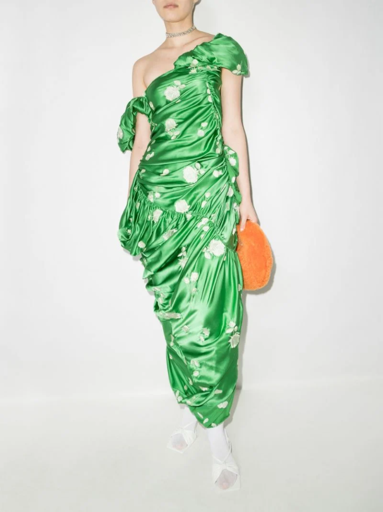 Funky green silk dress