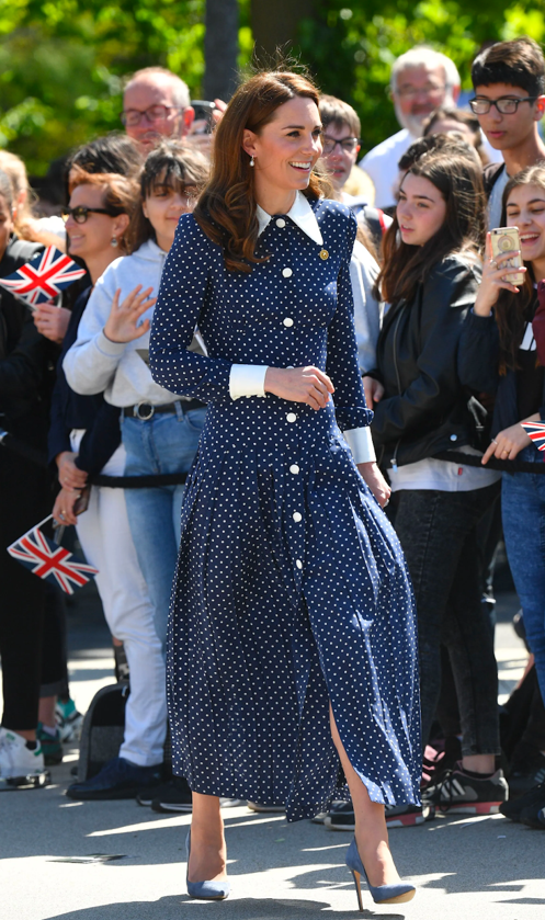 Kate in her Alessandra Rich polka-dot dress