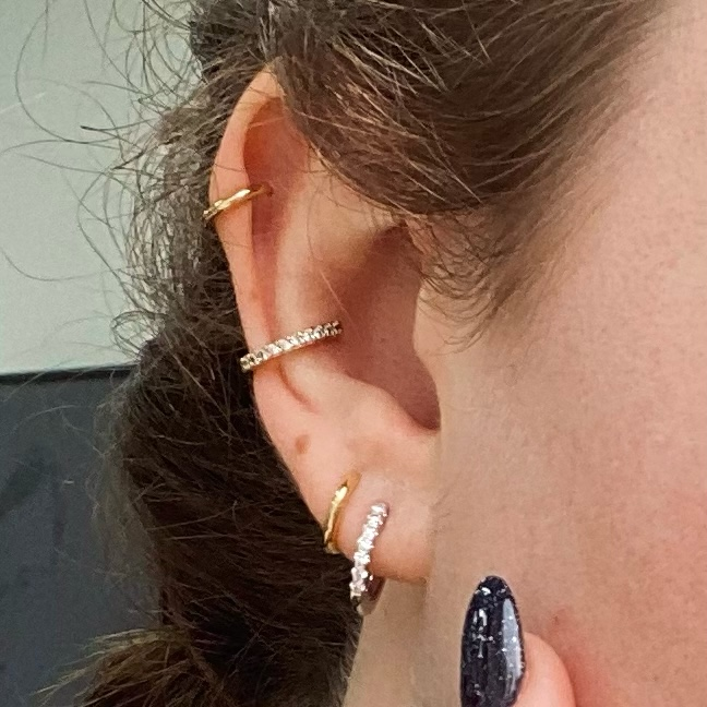 Classic diamond hoop earrings