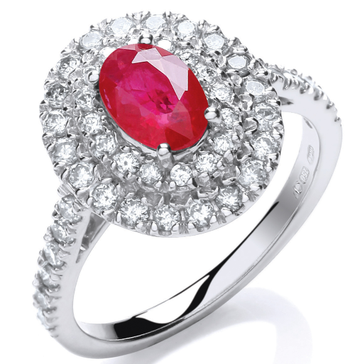 oval ruby and diamond ring