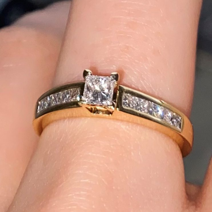 Princess Cut Diamond Pave Ring