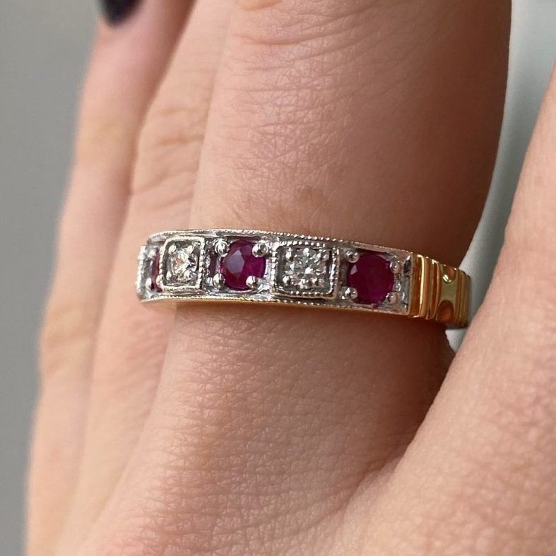 ruby and diamond eternity ring